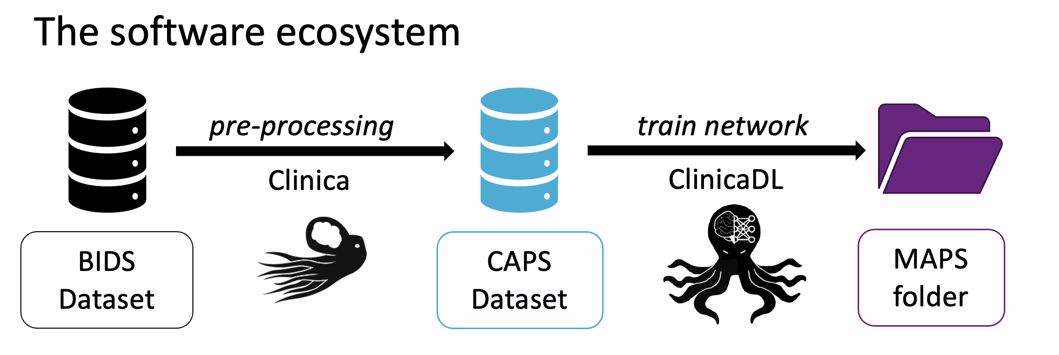 Schemes of the link between clinica and clinicaDL